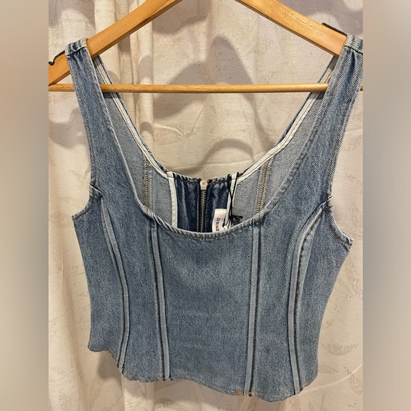 WEWOREWHAT denim scoop corset top - Picture 4 of 6